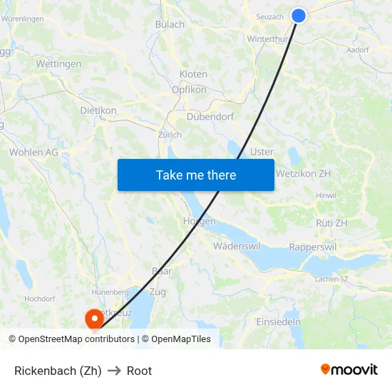 Rickenbach (Zh) to Root map