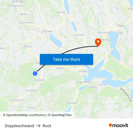 Doppleschwand to Root map