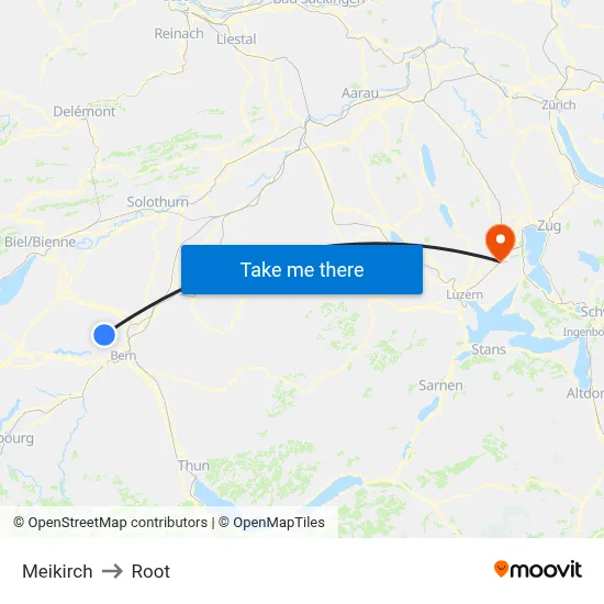 Meikirch to Root map