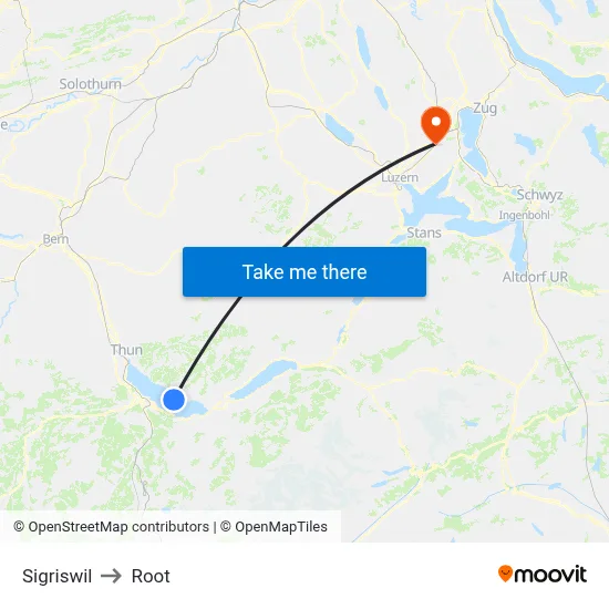 Sigriswil to Root map
