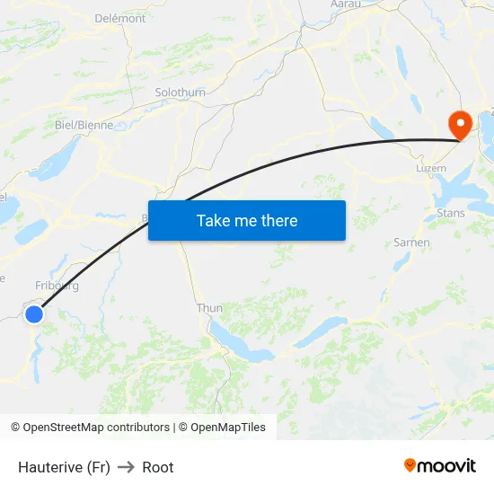 Hauterive (Fr) to Root map