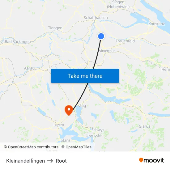 Kleinandelfingen to Root map