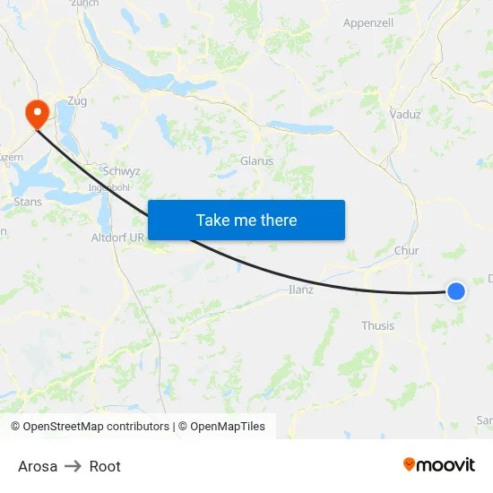 Arosa to Root map