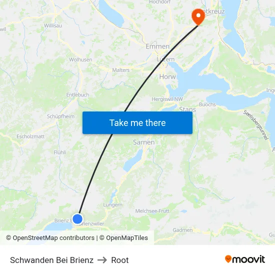 Schwanden Bei Brienz to Root map