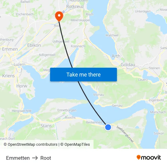 Emmetten to Root map