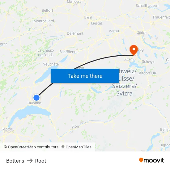 Bottens to Root map
