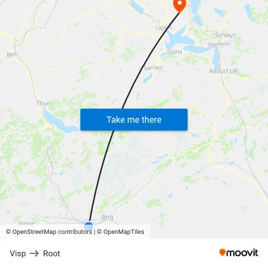 Visp to Root map
