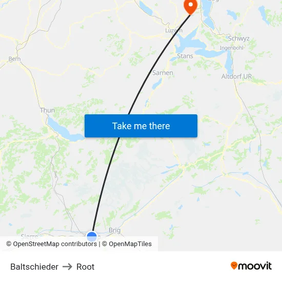 Baltschieder to Root map