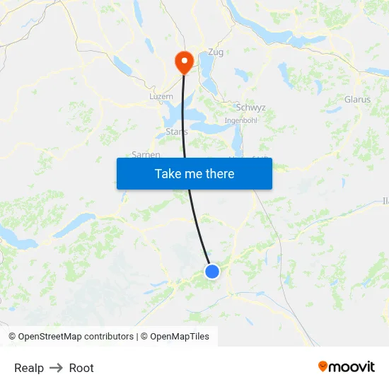 Realp to Root map