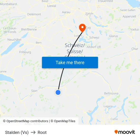 Stalden (Vs) to Root map