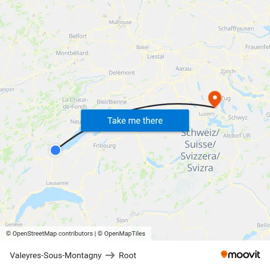 Valeyres-Sous-Montagny to Root map