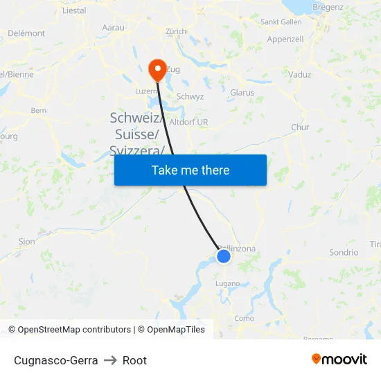 Cugnasco-Gerra to Root map