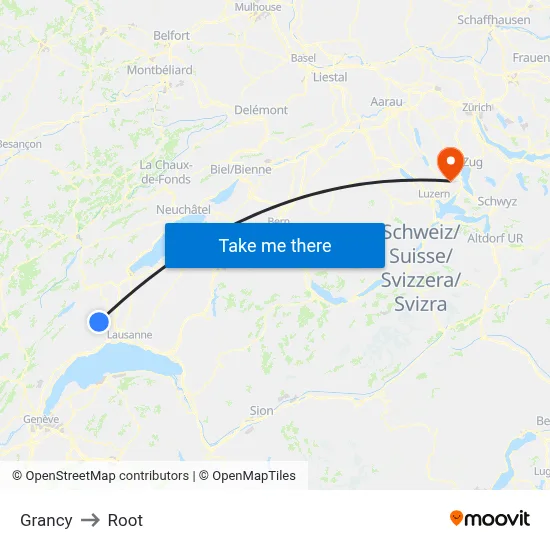 Grancy to Root map