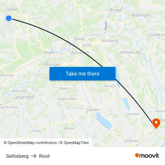 Seltisberg to Root map
