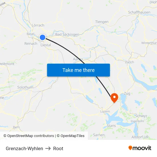 Grenzach-Wyhlen to Root map