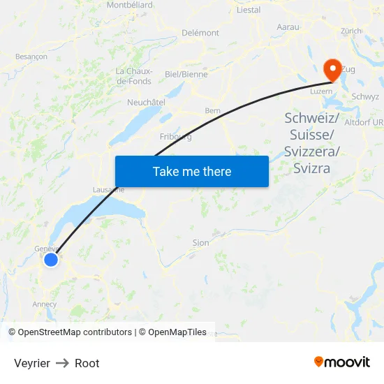 Veyrier to Root map
