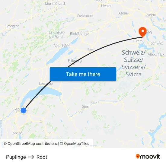 Puplinge to Root map