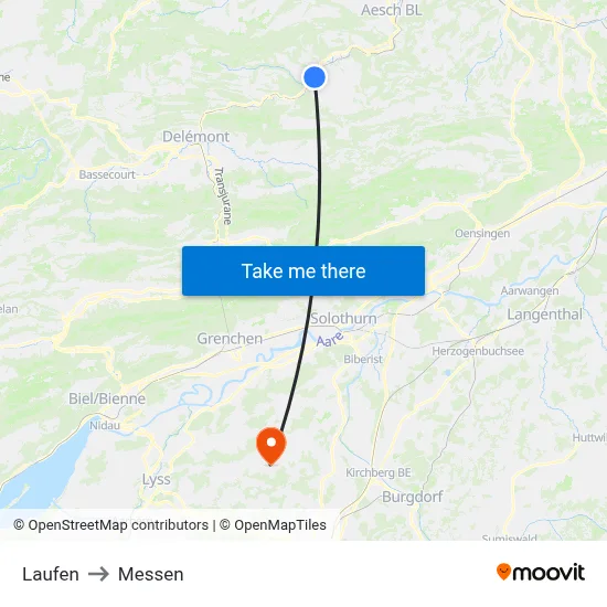Laufen to Messen map
