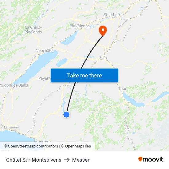 Châtel-Sur-Montsalvens to Messen map