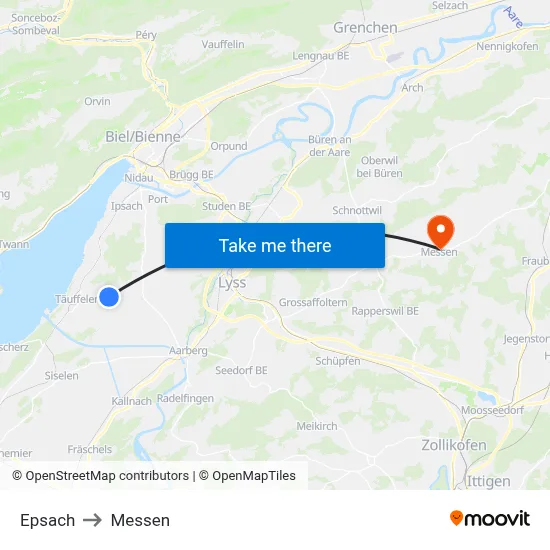 Epsach to Messen map