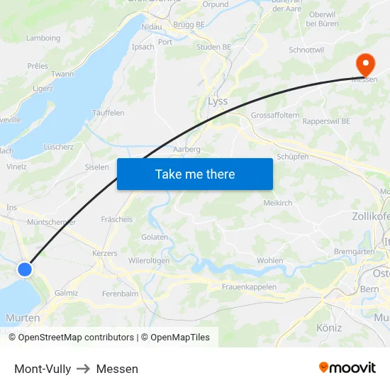 Mont-Vully to Messen map