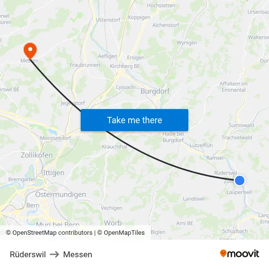 Rüderswil to Messen map
