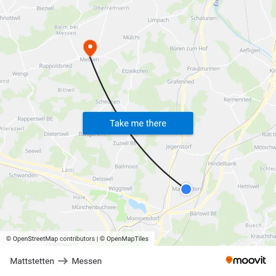 Mattstetten to Messen map