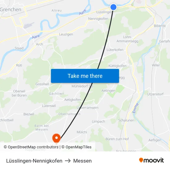 Lüsslingen-Nennigkofen to Messen map