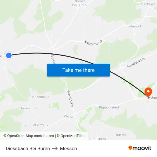 Diessbach Bei Büren to Messen map