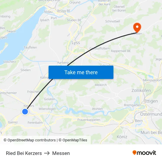 Ried Bei Kerzers to Messen map