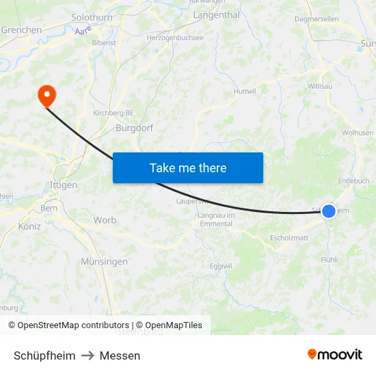 Schüpfheim to Messen map