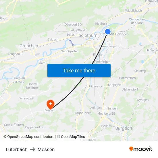 Luterbach to Messen map