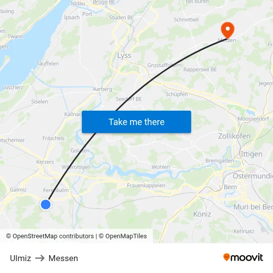 Ulmiz to Messen map