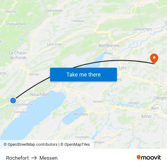 Rochefort to Messen map