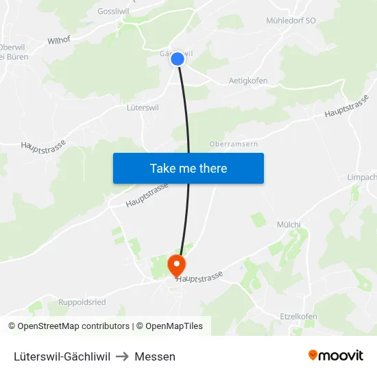Lüterswil-Gächliwil to Messen map