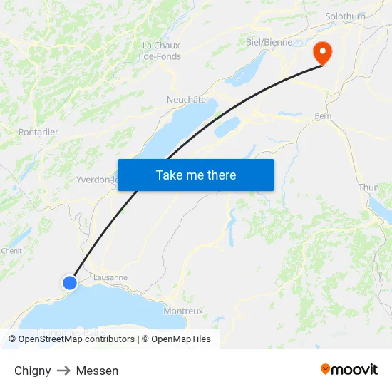 Chigny to Messen map
