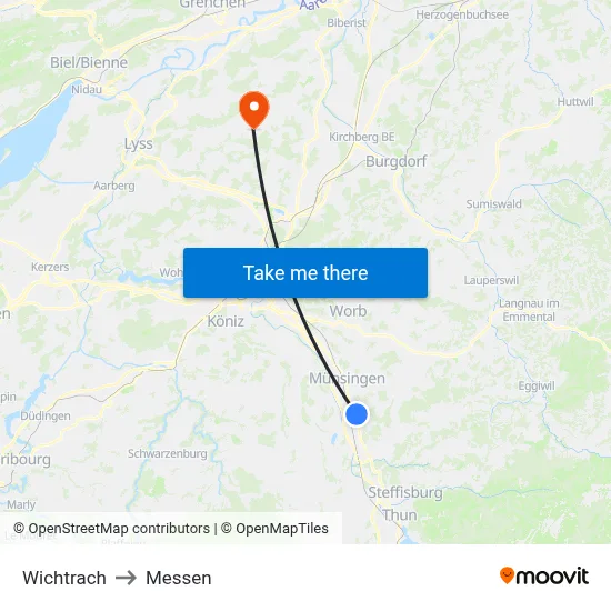 Wichtrach to Messen map