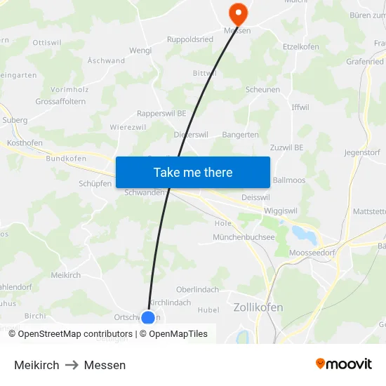 Meikirch to Messen map