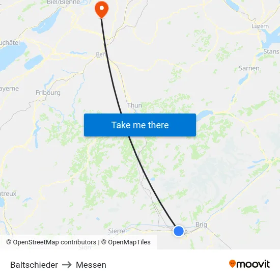 Baltschieder to Messen map