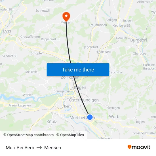 Muri Bei Bern to Messen map
