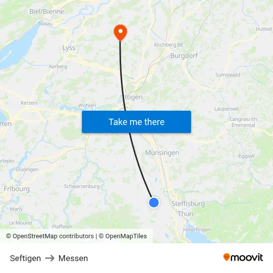 Seftigen to Messen map