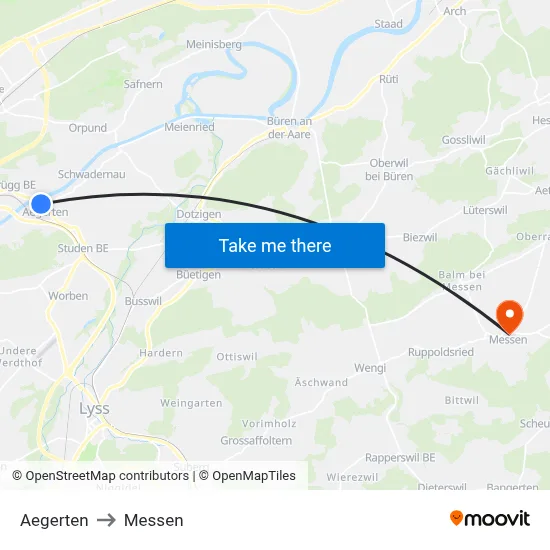 Aegerten to Messen map