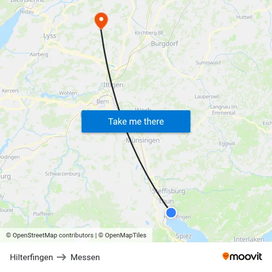 Hilterfingen to Messen map