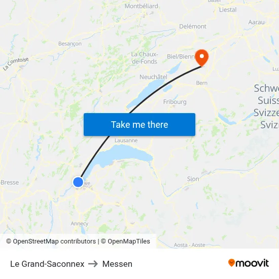Le Grand-Saconnex to Messen map