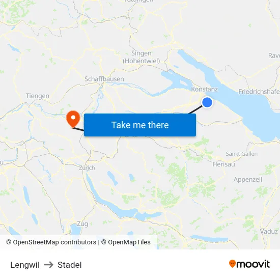 Lengwil to Stadel map