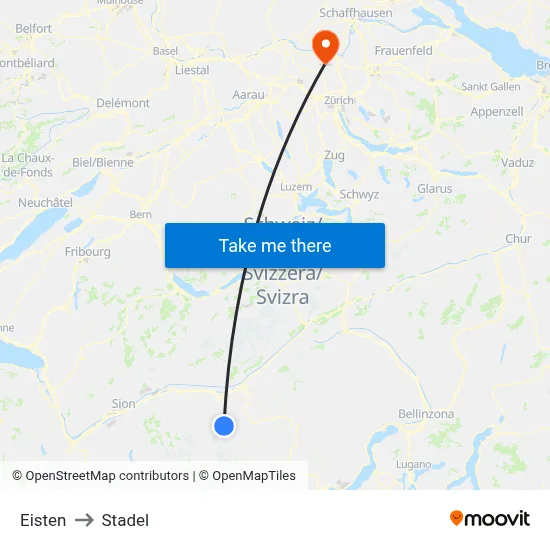 Eisten to Stadel map