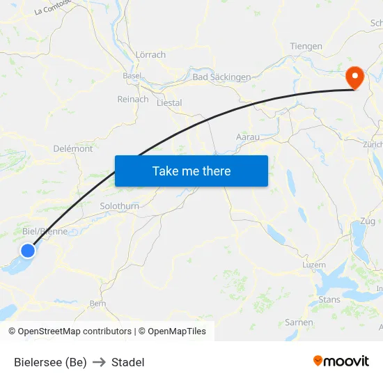 Bielersee (Be) to Stadel map