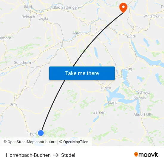 Horrenbach-Buchen to Stadel map