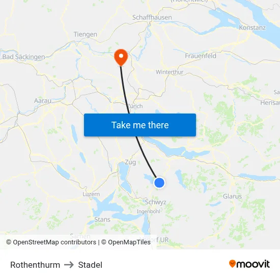 Rothenthurm to Stadel map