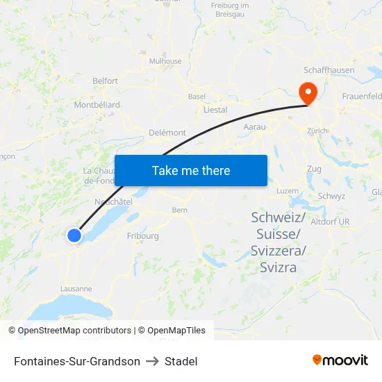 Fontaines-Sur-Grandson to Stadel map